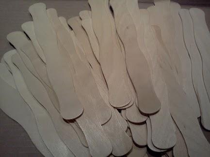 8" Unfinished Wood Wavy Bid Paddle Fan Sticks (pack Of 100)